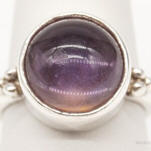 Vintage Amethyst Sterling Silber Ring - Größe 22 cm