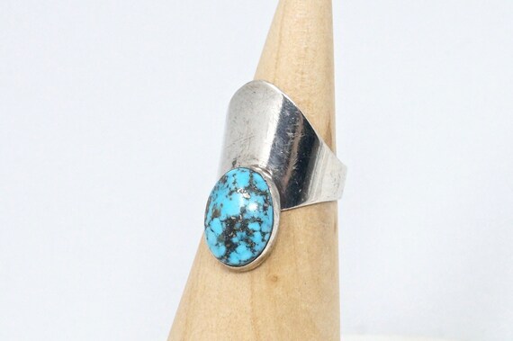 Vintage Mexico Handmade Turquoise Sterling Silver… - image 3