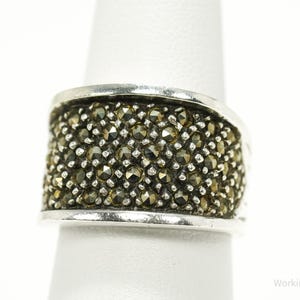 Vintage Markasit Sterling Silber Ring Größe 7
