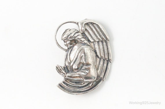 Vintage Designer Jezlaine Angel Praying Sterling … - image 4