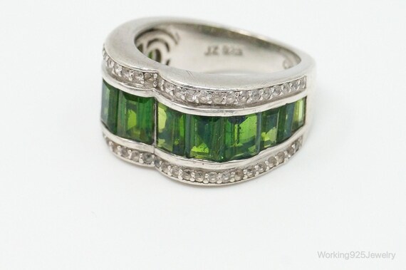 Designer Lab Emerald Cubic Zirconia Sterling Silv… - image 3