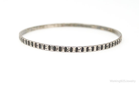 Antique Art Deco Sterling Silver Bangle Bracelet - image 1