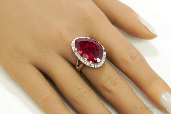 Designer Lab Ruby & Cubic Zirconia Sterling Silve… - image 7