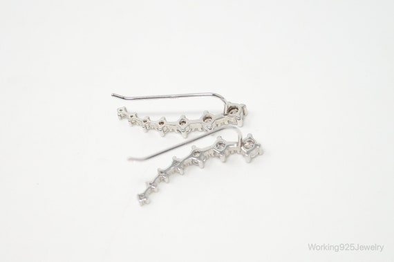 Vintage Cubic Zirconia Sterling Silver Earrings - image 7