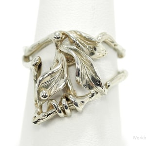 Vintage Modernist Style Silver Ring - Size 8
