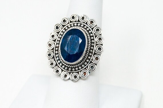 Designer BJC Samuel B Benham Large Blue Sapphire Sterling | Etsy