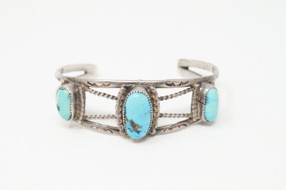Vintage Native American Unsigned Turquoise Sterli… - image 2