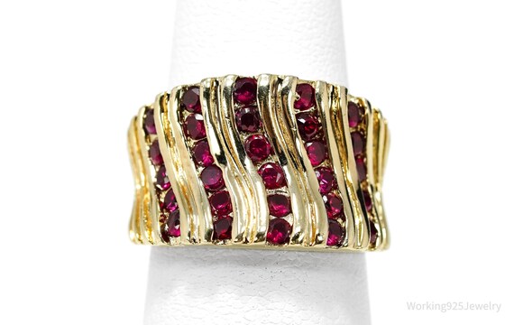 VTG Designer Ross Simons Ruby Gold Over Sterling … - image 1