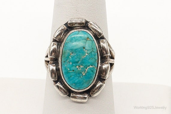 VTG Native American Turquoise Unsigned Sterling S… - image 3