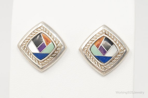 Designer Carolyn Pollack Multi Gem Inlay Sterling… - image 2