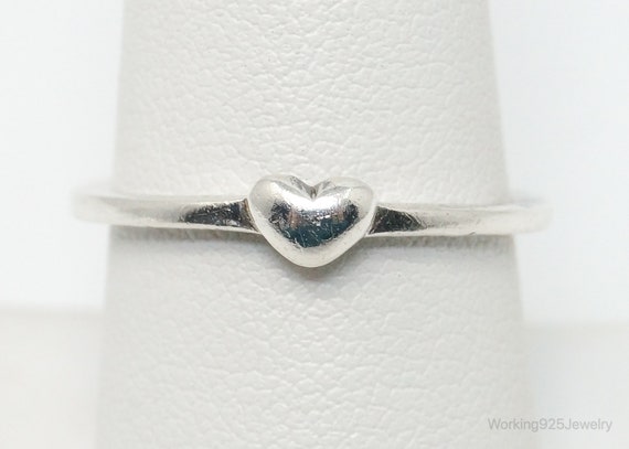 Sterling silver heart Pansy Ring 7.25