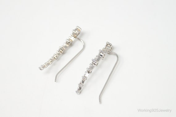 Vintage Cubic Zirconia Sterling Silver Earrings - image 6
