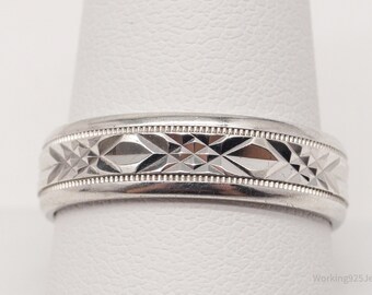 Vintage Sleek Sterling Silver Band Ring Size 9.5 - Etsy Vintage Sleek Sterling Silver Band Ring Size 9.5 - Etsy