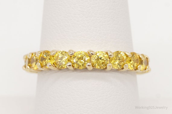 Designer ADI Yellow Cubic Zirconia Gold Over Ster… - image 4