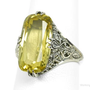 Vintage Designer CNA Citrine Sterling Silver Ring - Size 7