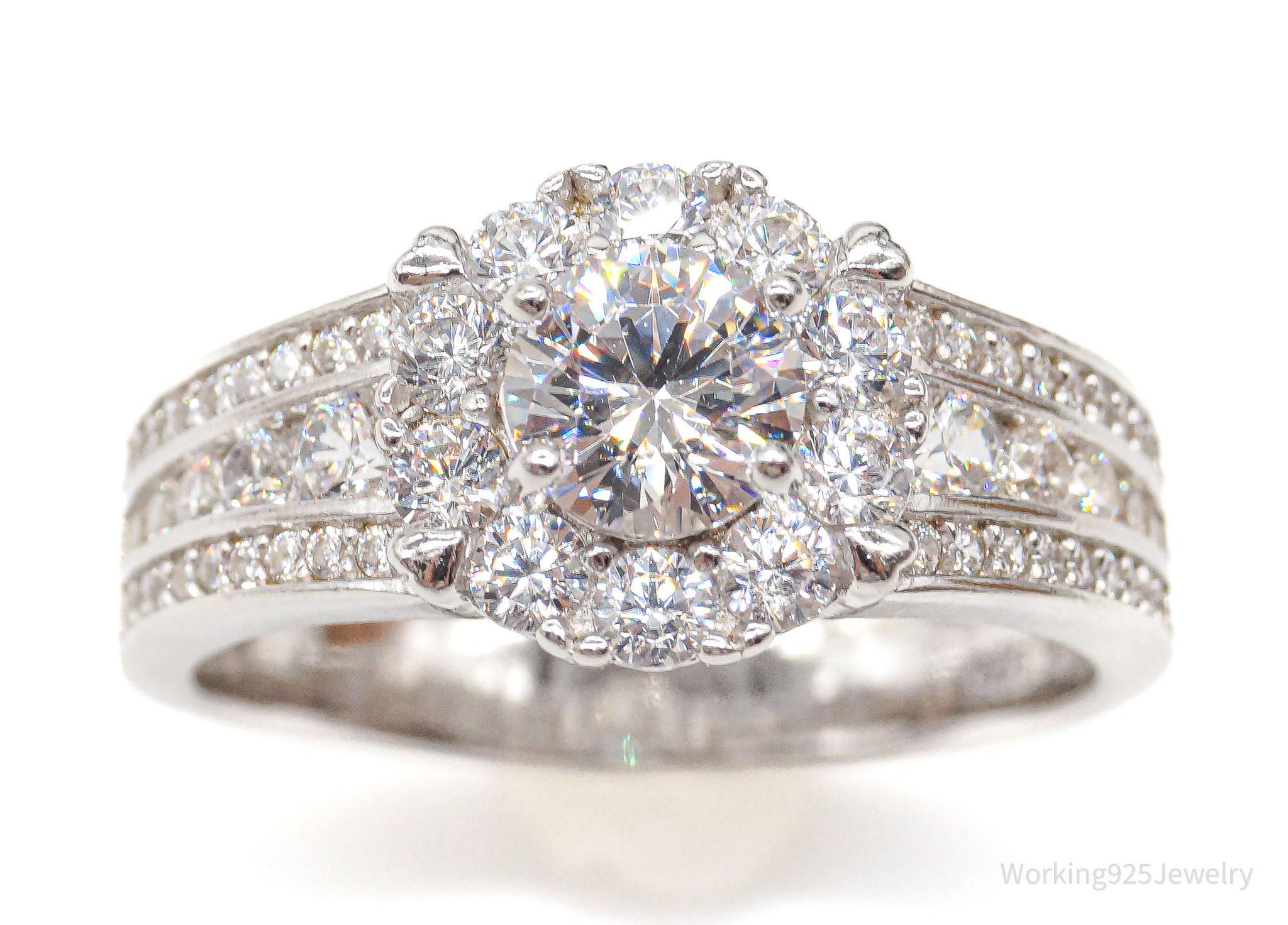 Designer Cubic Zirconia Sterling Silver Ring - Size 7.25 - Etsy