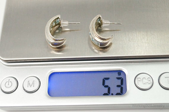 Blue Topaz Art Deco Sterling Silver Earrings - image 8