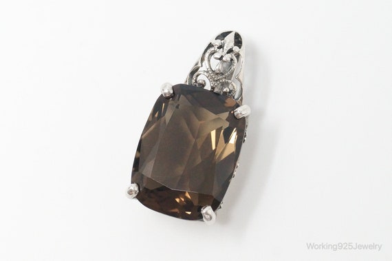 Vintage Designer CNA Large Smoky Topaz Sterling S… - image 2