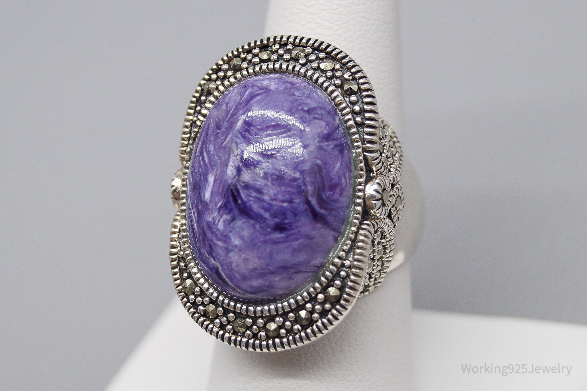 Princess Crown Vintage Native American Navajo Turquoise Charoite Sterling Silver Bracelet Princess Crown Vintage Native American Navajo Turquoise Charoite Sterling Silver Bracelet