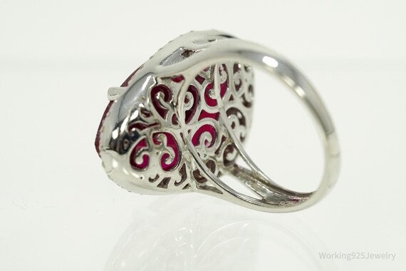 Designer Lab Ruby & Cubic Zirconia Sterling Silve… - image 4