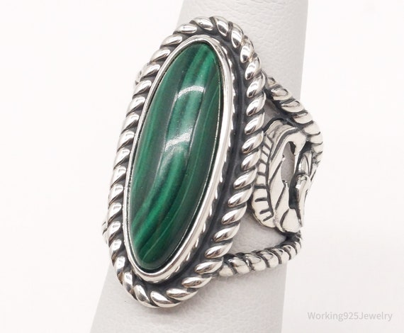 Vintage Carolyn Pollack Relios AW Malachite Sterl… - image 1