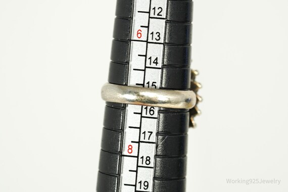 Vintage Large Ruby Sterling Silver Ring - Size 7 - image 10