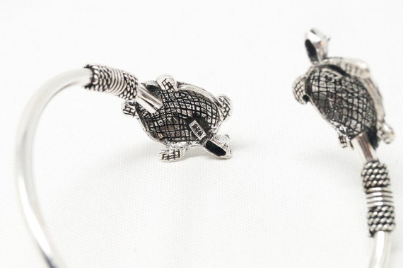 Vintage Double Ocean Sea Turtle Sterling Silver W… - image 4