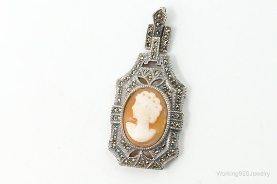 Vintage Judith Jack Carved Shell Lady Cameo Marca… - image 3