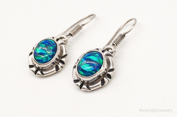 Vintage Native American Unsigned Opal Sterling Si… - image 6