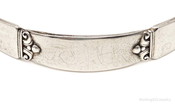 Antique Initials Name Plate Sterling Silver Cuff … - image 4