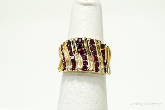 VTG Designer Ross Simons Ruby Gold Over Sterling … - image 3