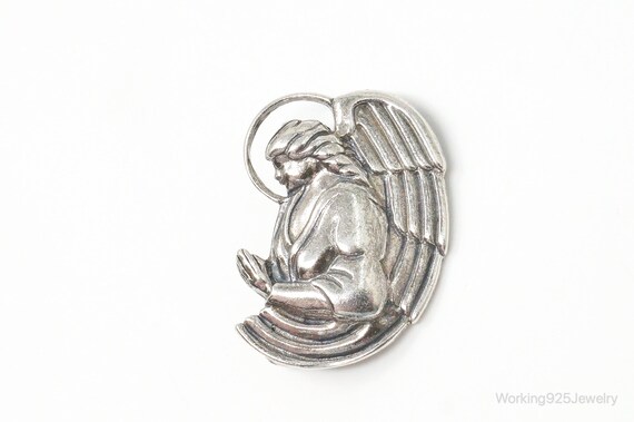 Vintage Designer Jezlaine Angel Praying Sterling … - image 2