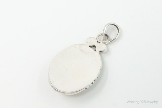 Large Vintage Pearl Sterling Silver Pendant - image 7