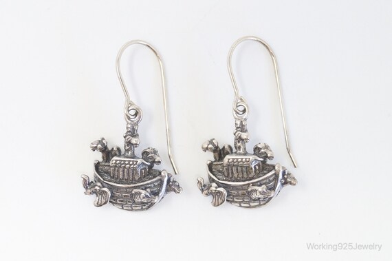 Vintage Noahs Ark Sterling Silver Earrings - image 4