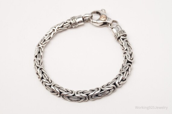 Vintage Designer Byzantine Chain Sterling Silver … - image 4