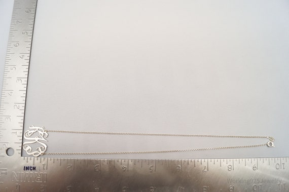 Vintage Cursive Initials Sterling Silver Necklace… - image 8