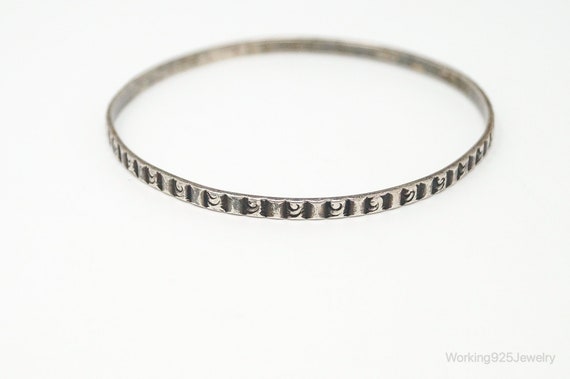 Antique Art Deco Sterling Silver Bangle Bracelet - image 2