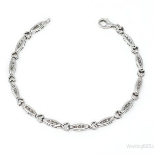 Vintage sterlingzilveren armband met diamanten schakels