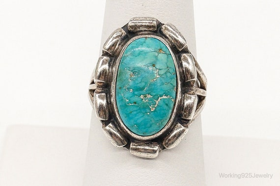 VTG Native American Turquoise Unsigned Sterling S… - image 2