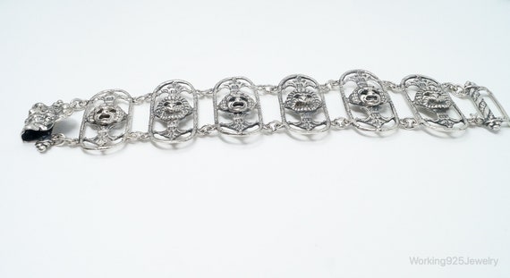 Antique Mask Sterling Silver Panel Bracelet - image 6