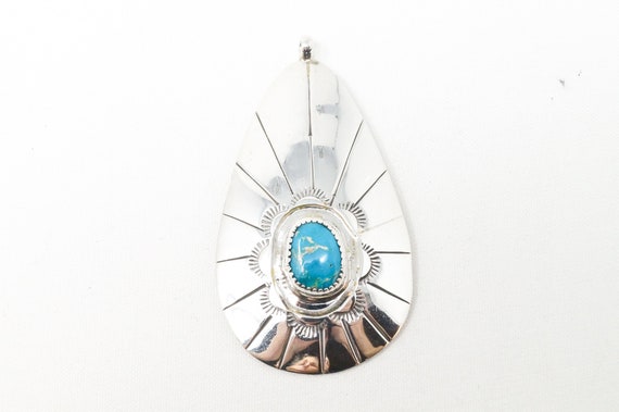 Vtg Native American Eddie Chee Turquoise Sterling… - image 3