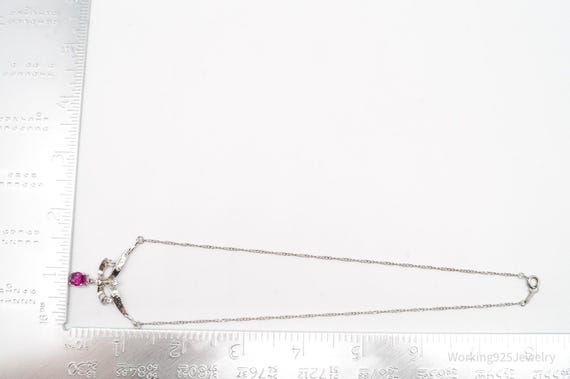 Vintage Simulated Ruby & Simulated Diamond Sterli… - image 9