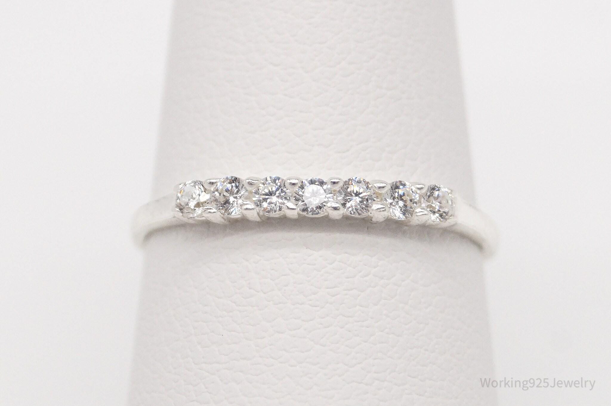 Vintage STE BEE Cubic Zirconia Sterling Silver Ring - Size