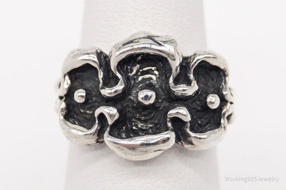 Vintage Brutalist Style Sterling Silver Ring - Si… - image 2