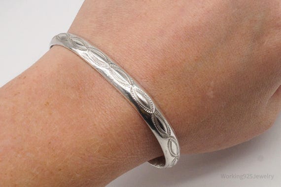 Vintage Native American Unsigned Silver Cuff Brac… - image 6