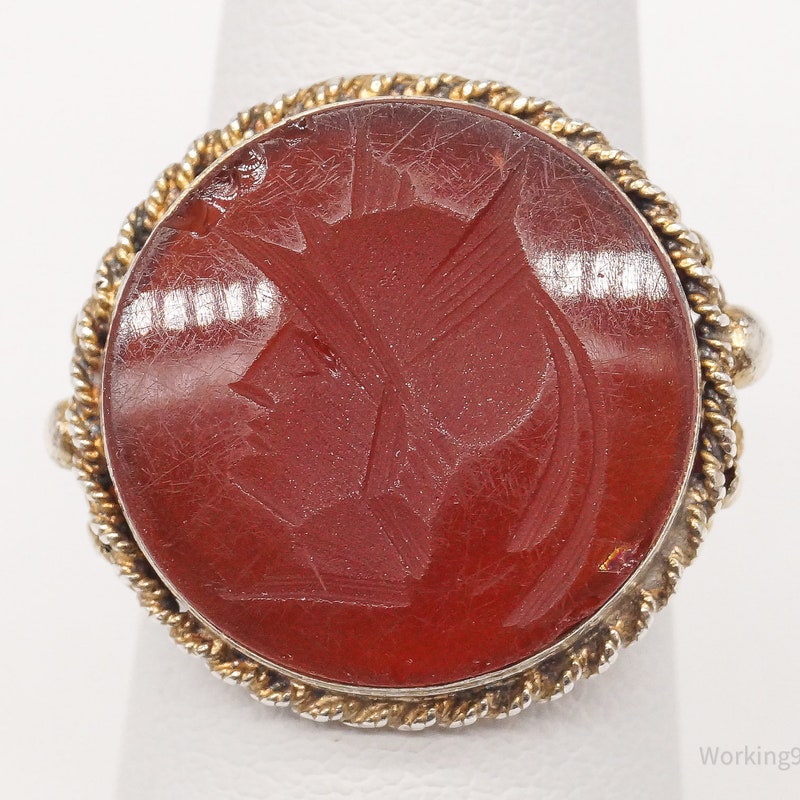 Roman Soldier Cameo Ring Etsy