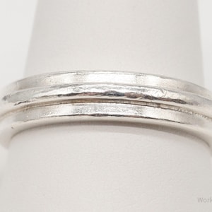 Vintage Mexico Sterling Silver Band Ring - SZ 10.75