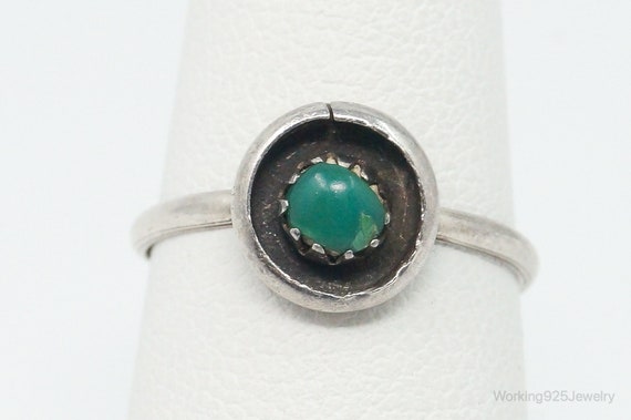 Vintage Native American Turquoise Unsigned Sterli… - image 3
