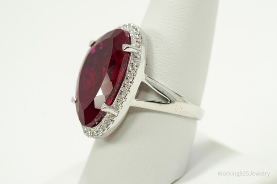 Designer Lab Ruby & Cubic Zirconia Sterling Silve… - image 3