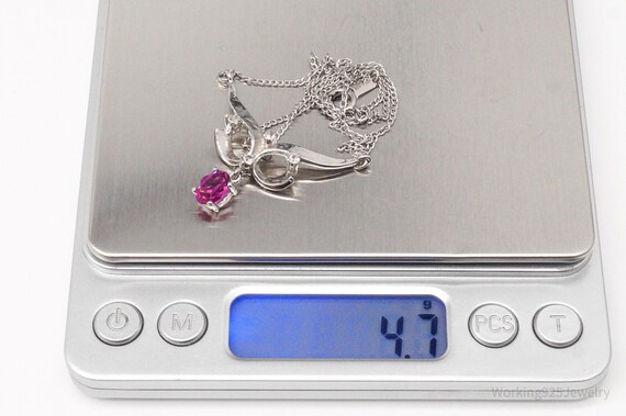 Vintage Simulated Ruby & Simulated Diamond Sterli… - image 8